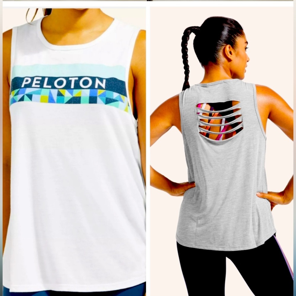 Peloton spring geo slash back tank
